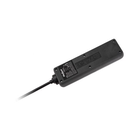 Przedłużacz 3 gniazda 5m typu francuskiego z przełącznikiem (3x1,5mm) Rebel czarny