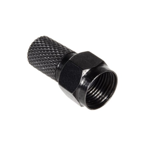 Wtyk F satelitarny Maclean, TV system, RG5.9, RG6, 6.8mm, nikiel z uszczelką, profesjonalny, czarny, MCTV-903
