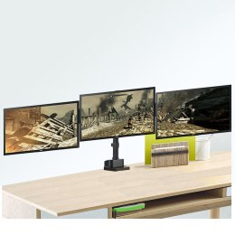 Uchwyt biurkowy na 3 monitory LCD Maclean, VESA 75x75 oraz 100x100, 2x USB 3.0, 17-27