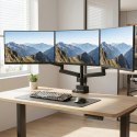 Uchwyt biurkowy na 3 monitory LCD Maclean, VESA 75x75 oraz 100x100, 2x USB 3.0, 17-27", 3x7kg, MC-811