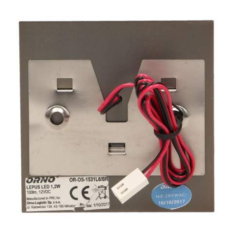 LEPUS LED 1,2W, oprawa schodowa natynkowa, 12V DC, 100lm, 3000K, mosiądz