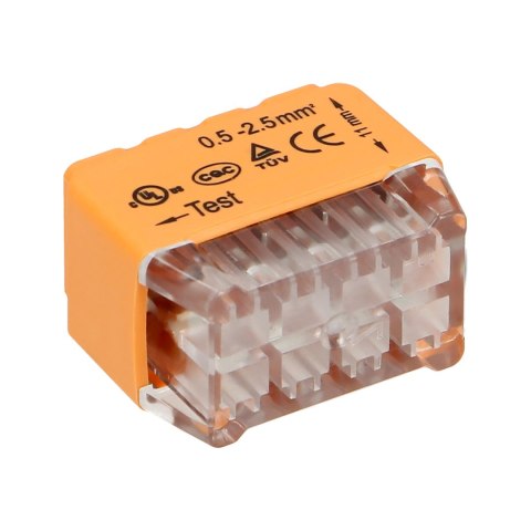 Złączka instalacyjna wciskana 8-przewodowa; dwurzędowa; na drut 0,75-2,5mm?; IEC 300V/24A; 10 szt.