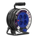 Przedłużacz bębnowy MINI, 4 gniazda 2P+Z (schuko), metalowy stojak, polwinit H05VV-F 3x1mm? - 15m