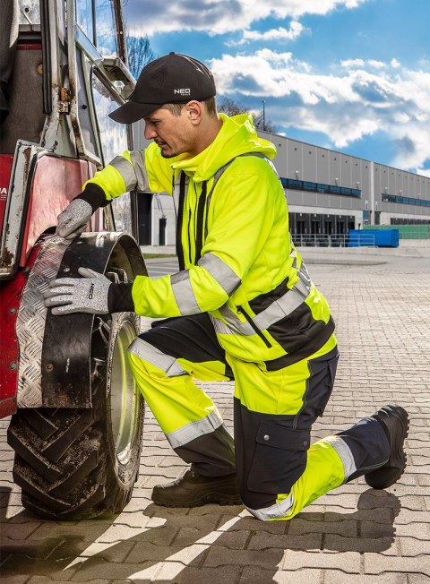 Spodnie robocze ostrzegawcze softshell, żółte, rozmiar XXXL
