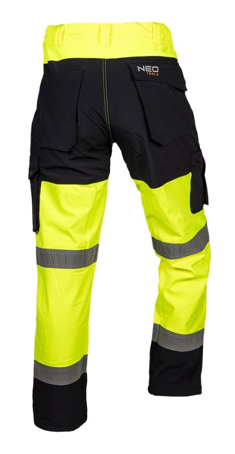 Spodnie robocze ostrzegawcze softshell, żółte, rozmiar XXXL