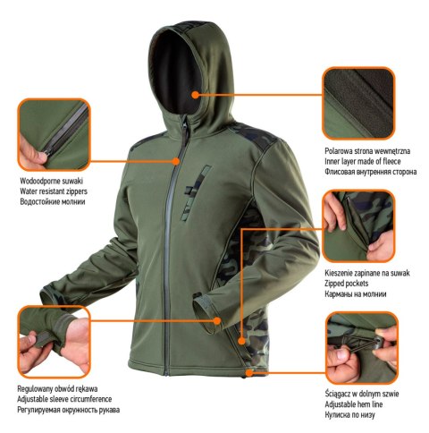 Kurtka softshell CAMO, rozmiar S