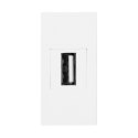 NOEN USB data, gniazdo modułowe 22,5x45mm USB data 2.0, przelotka, białe