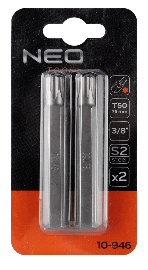 Końcówka Torx T50 x 75 mm, S2, 2 szt.
