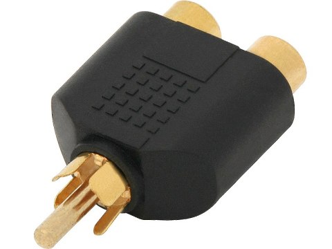 1014# Rozgałęźnik rca: wtyk-2 gniazdo złoty