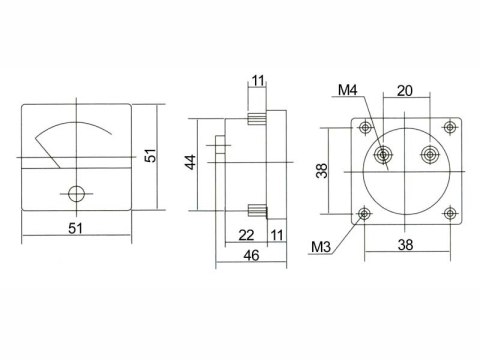 51-215# Miernik analogowy voltomierz kwadrat 15v