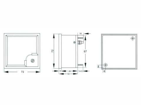 51-330# Miernik analogowy voltomierz kwadrat duży 300v