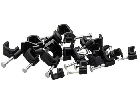 42-006# Uchwyt kabla 6/4mm czarny płaski