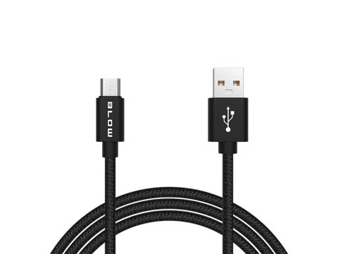 66-112# Przyłącze usb a - micro b 2,0m plecionka czarny blister
