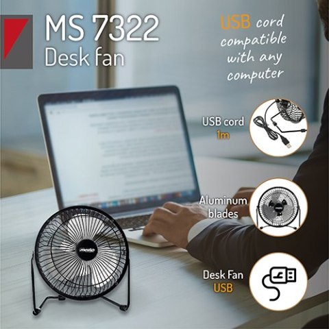 MS 7322 Wentylator biurkowy 15cm usb