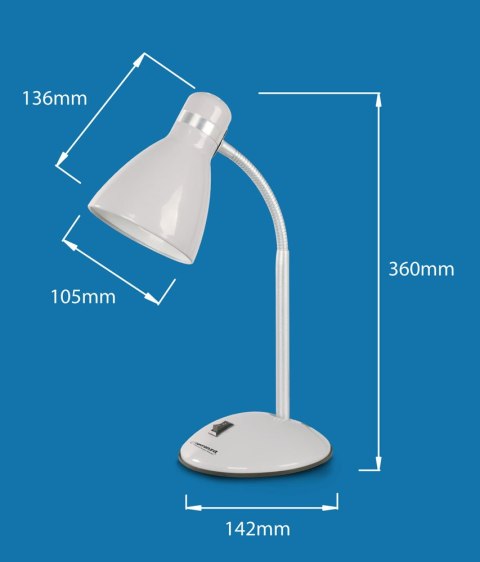 ELD113W Esperanza lampka biurkowa e27 alkes biała