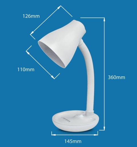ELD114W Esperanza lampka biurkowa e27 atria biała
