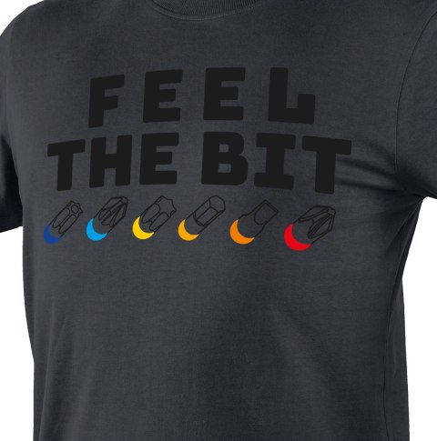 T-shirt z nadrukiem, FEEL THE BIT, rozmiar XXL