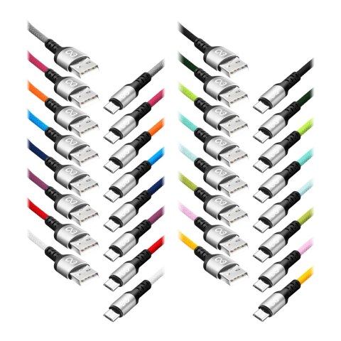 Kabel USB - micro USB eXc BRAID, 1.2M, 2.4A, szybkie ładowanie, bez opakowania