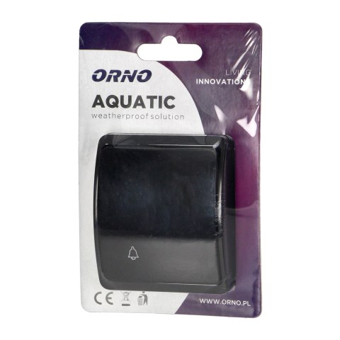 Przycisk dzwonek n/t AQUATIC, IP44, czarny