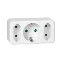 Rozgałęźnik 2x2P + 1x2P+Z (Schuko), biały