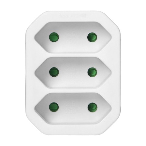 Rozgałęźnik 3x2P euro, biały