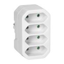 Rozgałęźnik 4x2P euro, biały
