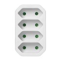 Rozgałęźnik 4x2P euro, biały