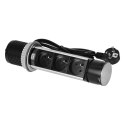 Wpuszczane gniazdo meblowe ?6cm z ładowarką USB i przewodem 1,5m, 3x2P+Z, 2xUSB (typ A i typ C), INOX