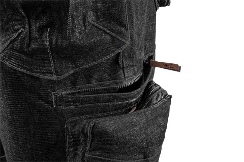 Krótkie spodenki robocze DENIM, czarne, rozmiar XL