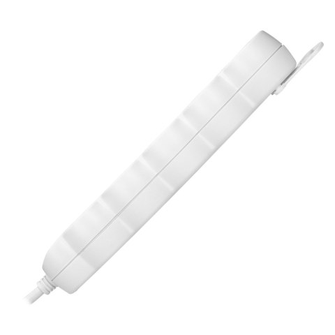 Przedłużacz 5-krotny 2P+Z, 5m H05VV-F 3x1,5mm2, Imax=16A, płaska wtyczka, biały