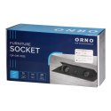 Gniazda meblowe wpuszczane w blat z płaskim frezowanym rantem, ładowarką USB i przewodem 1,5m, 2x2P+Z, 2xUSB (typ A+C; 3,6A), gr