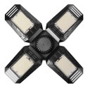 SYRIUSZ LED Składana lampa warsztatowa 4-skrzydłowa, E27, 72W, 4000K, 6480lm