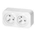 ToDo Gniazdo podwójne 2x2P+Z, 16A/230VAC, IP20, Białe 10 sztuk