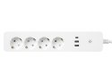 98-420# Inteligentna listwa zasilająca biała 1,5m 2xusb+usb-c wifi tuya