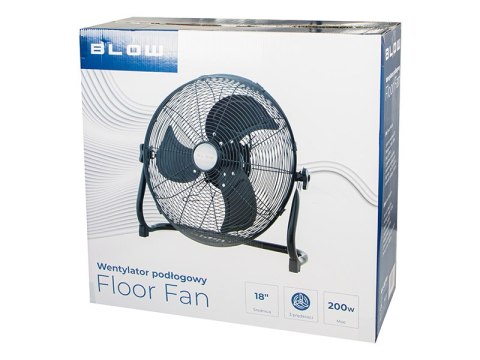 44-027# Wentylator podłogowy 18"/45cm 200w cyrkulator czarny