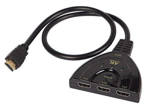 92-169# Rozgałęźnik hdmi wtyk hdmi- 3 gniazda hdmi