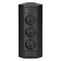 Gniazdo meblowe 3x2P+Z, czarne