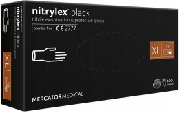Rękawice nitrylowe czarne mercator nitrylex black rozmiar xl 100 szt.