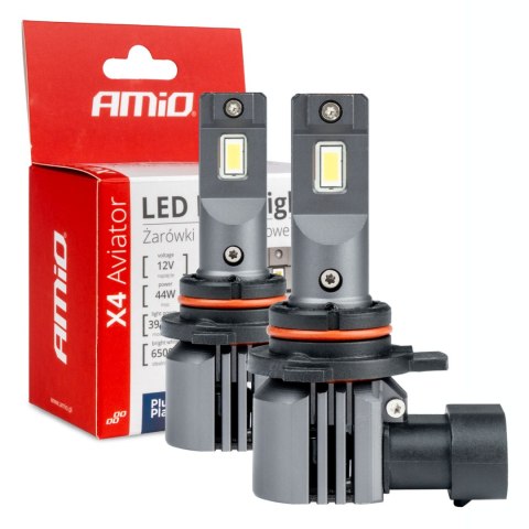 Żarówki samochodowe led seria x4 aviator hir2 9012 6500k canbus amio-03768