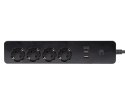 98-421# Inteligentna listwa zasilająca czarna 3m 2xusb+usb-c wifi tuya