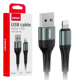 Kabel do ładowania usb-a - lightning iphone 3a 100cm fulllink amio-03913