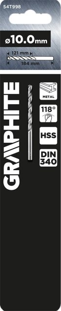 Wiertło do metalu HSS, DIN 340, przedłużane, 10 mm
