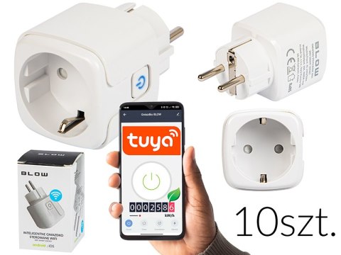 72-130# Inteligentne gniazdko sterowane wifi tuya v3 białe wielopak