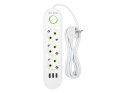 98-216# Przedłużacz sieciowy ps-320 3-gniazda 3xusb 2m biały 3x1mm