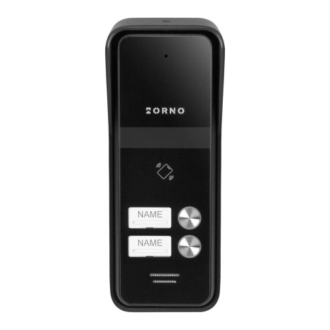 ENIR, zestaw domofonowy dwurodzinny, 2-żyłowy, zasilacz na szynę DIN, z czytnikiem breloków, biały