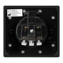 Hermetyczne gniazdo elektryczne, IP44, 1x2P+Z(Schuko), czarne