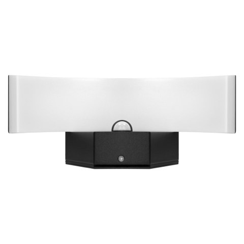 PILEA LED 9W, lampa ogrodowa z czujnikiem PIR, 700lm, IP54, 4000K, czarna