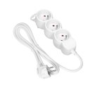 Przedłużacz 3x2P+Z,1,4m, 3x1mm?, biały
