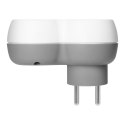 Rozgałęźnik 2P+Z, USB-A+C, biało-szary