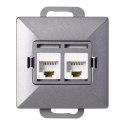 Gniazdo 2xRJ45 Cat5 Pearl, RJ45-5CAT/P2, antracyt
